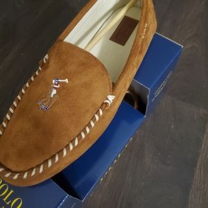 Polo Ralph Lauren Dezi with Pony Men's Slippers Slip On Shoes TAN US 11